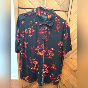 Denim and Flower Short Sleeve Shirt